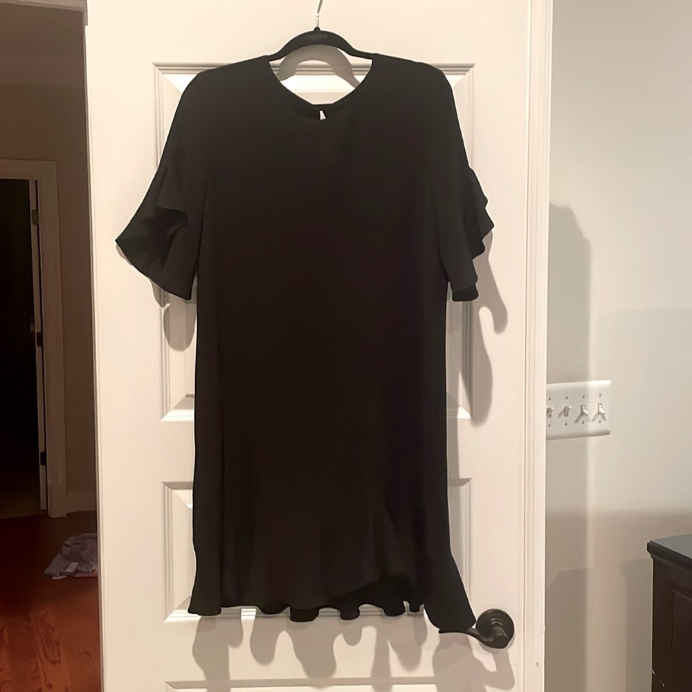 Black Charles Henry cocktail dress w/ flutter sleeves. New with tags/never worn.